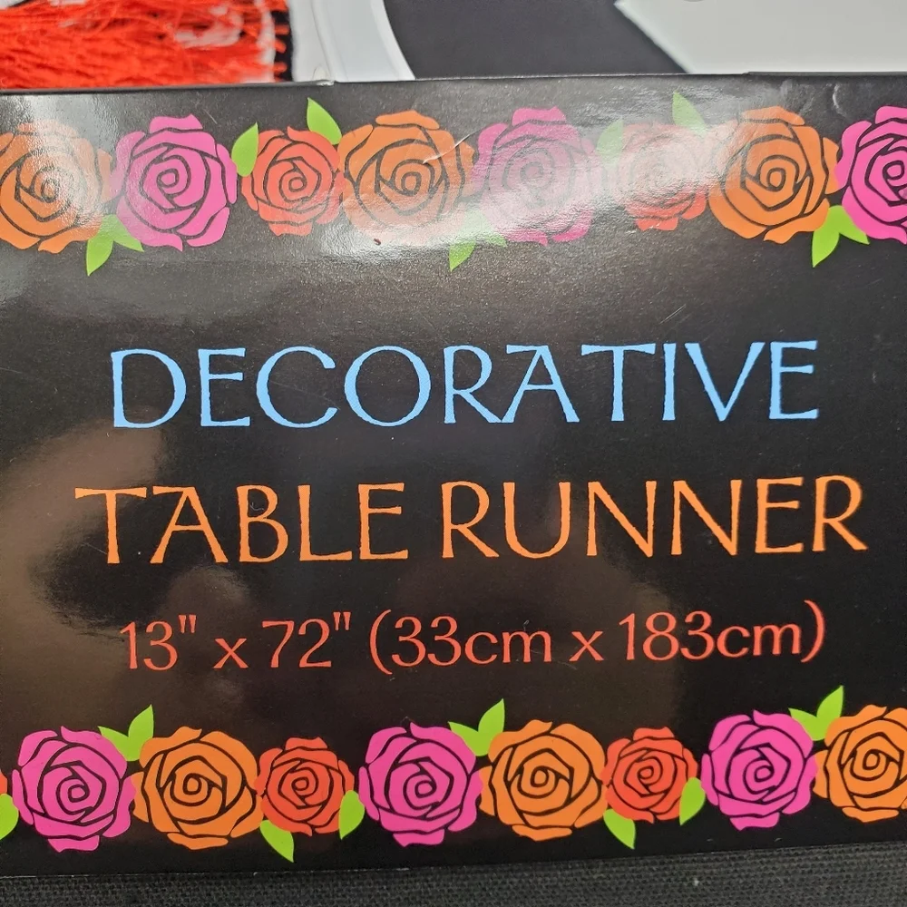 Day of Dead Sequins Table Runner With Tassels